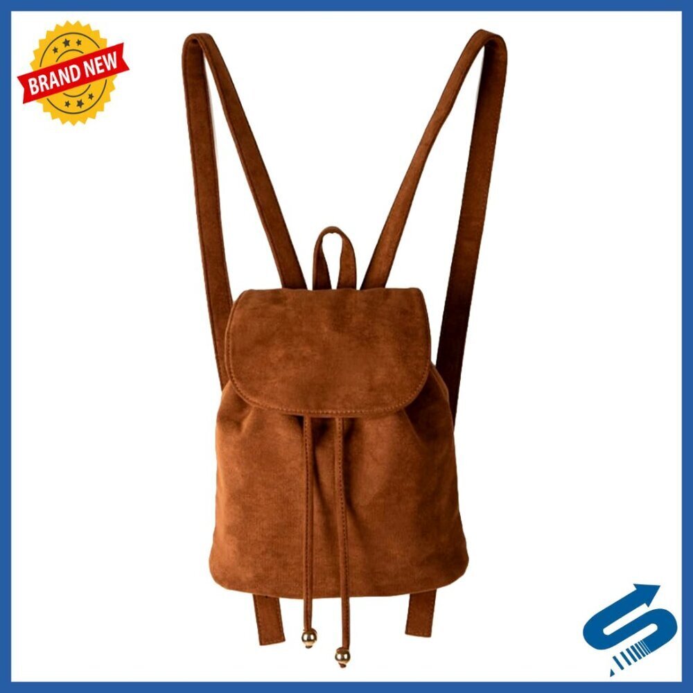 Faux Suede Mini Backpack Flap Top Crossbody Purse Chic Vintage Y2K Travel